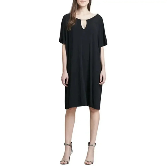Diane von Furstenberg Women's Beonica Draped Matte Jersey Dress Size Small Black - Picture 10 of 11
